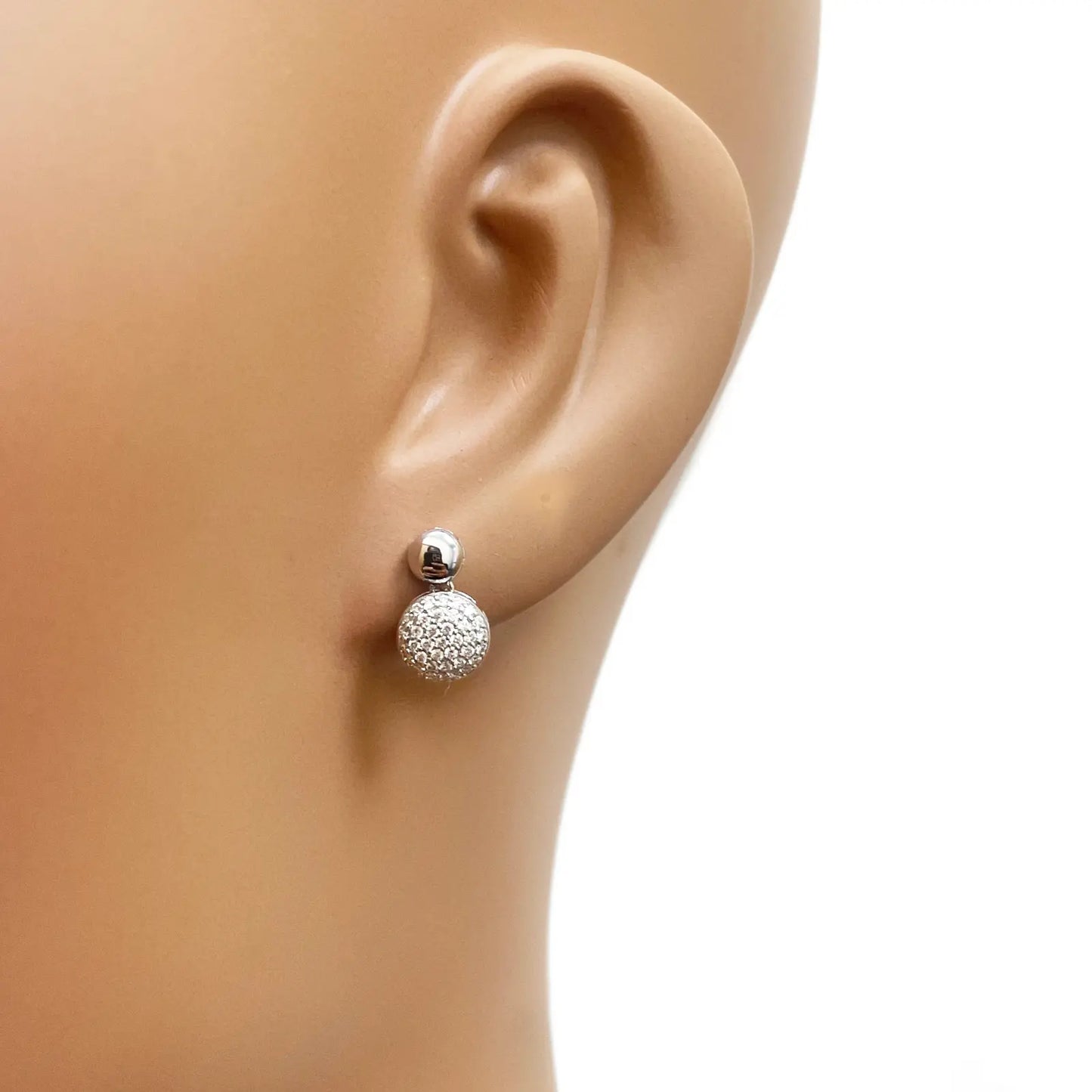 18ct White Gold Natural Diamond Drop/Dangle Stud Earrings 0.28ct
