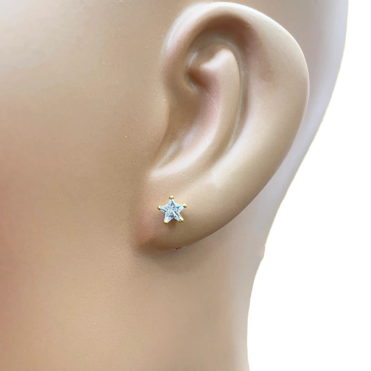 22ct Gold Cubic Zirconia Star Children's Stud Earrings 5.3mm