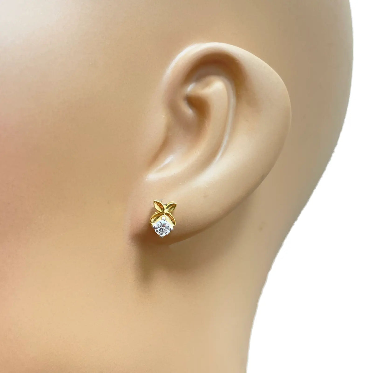22ct Yellow Gold Floral Design 16.5 inch Necklace & Matching Stud Earrings Set