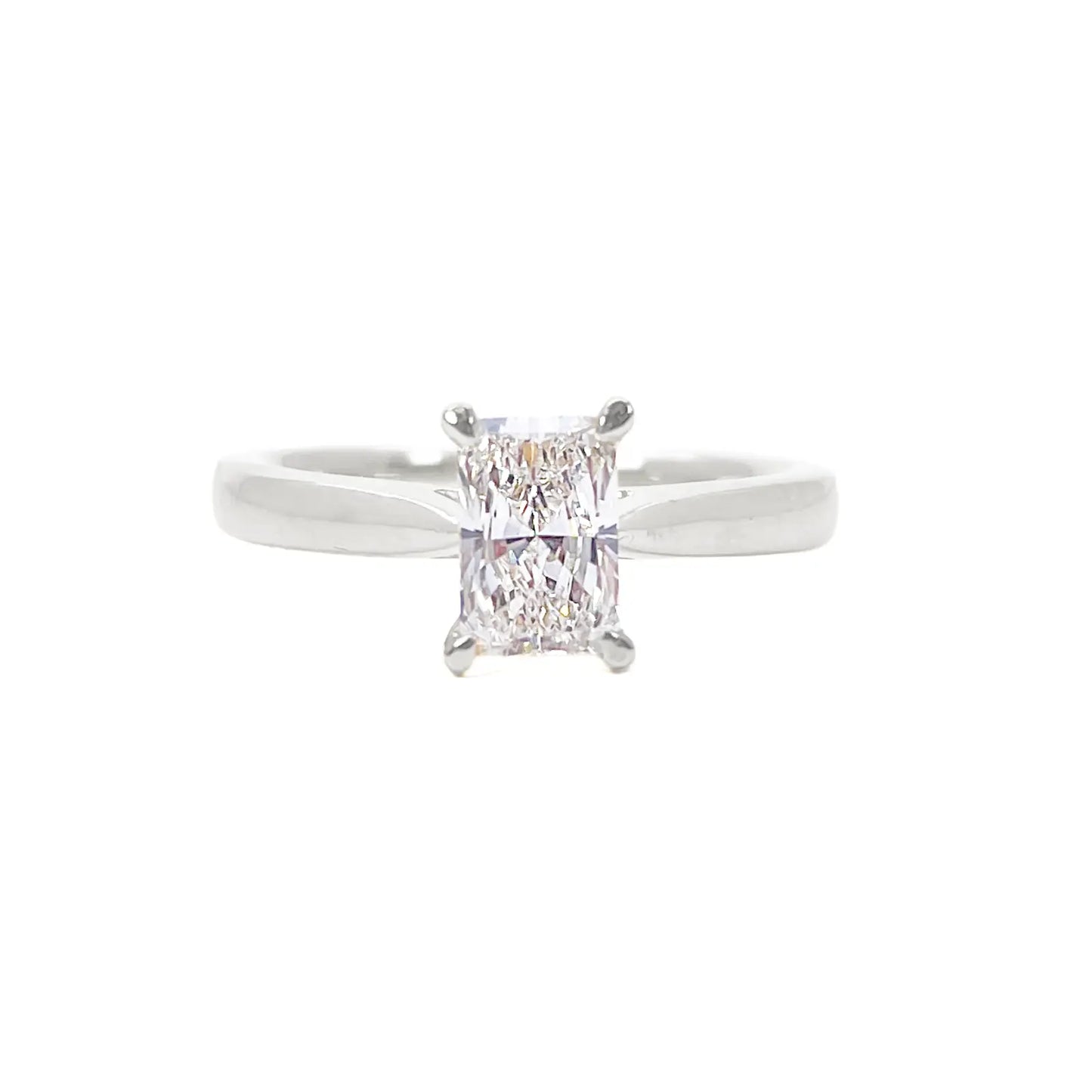 Radiant Cut Natural Diamond Solitaire Engagement Ring 0.70ct GIA Certified Diamond Ring