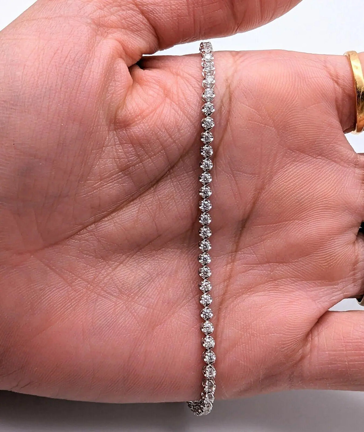 18ct White Gold Diamond Tennis Bracelet 4claw 1.50cts 7.0 Diamond Bracelets