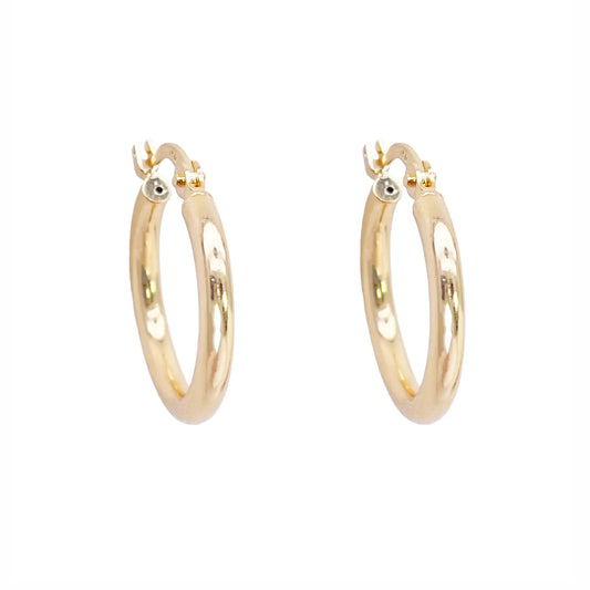 18ct Gold Hoop High Polished Minimalist Earrings 14.5mm Diameter  Diamond Bracelets