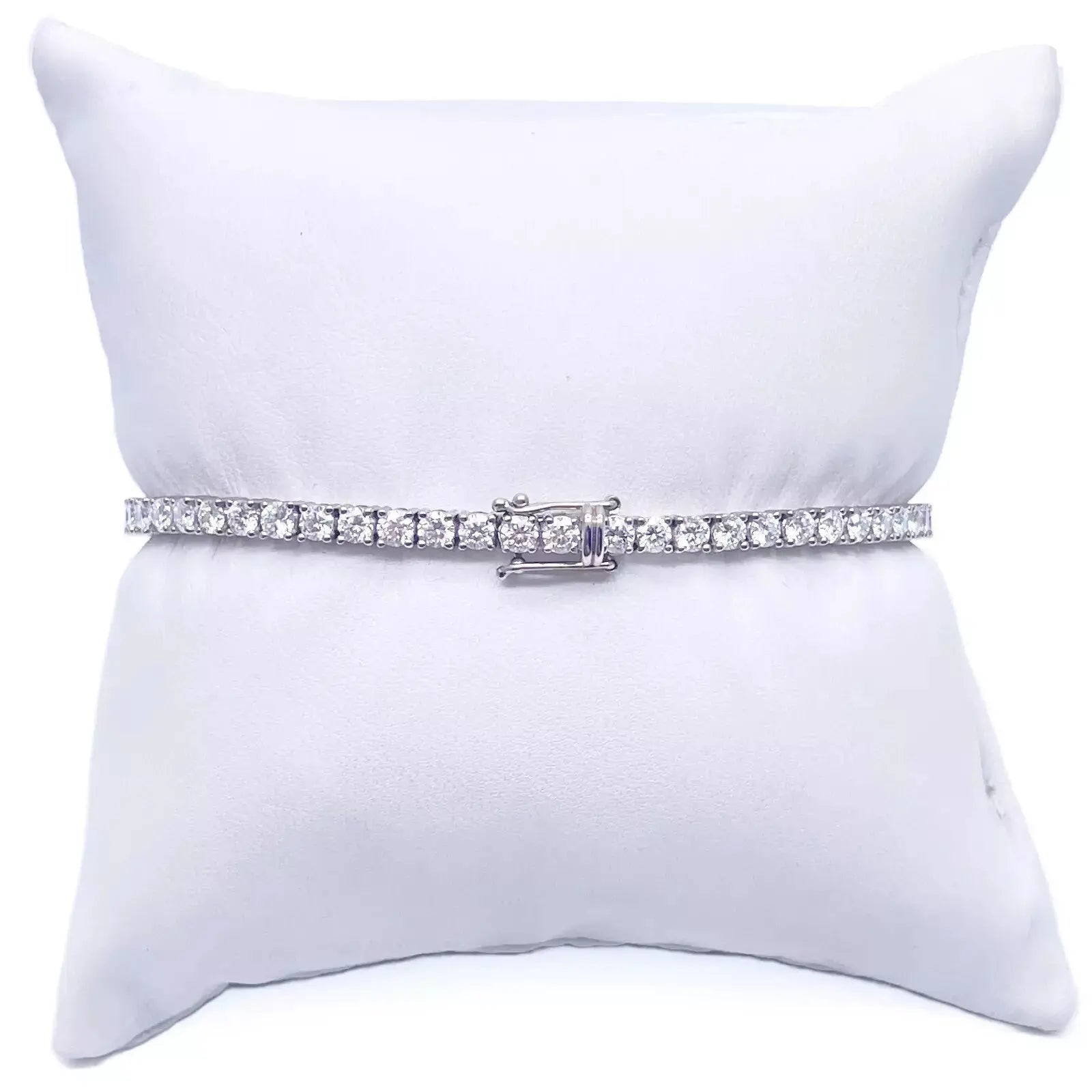 18ct White Gold Natural Diamond Tennis Bracelet Prong 5.36ct 7 Inches IGI Cert¬† Diamond Bracelets