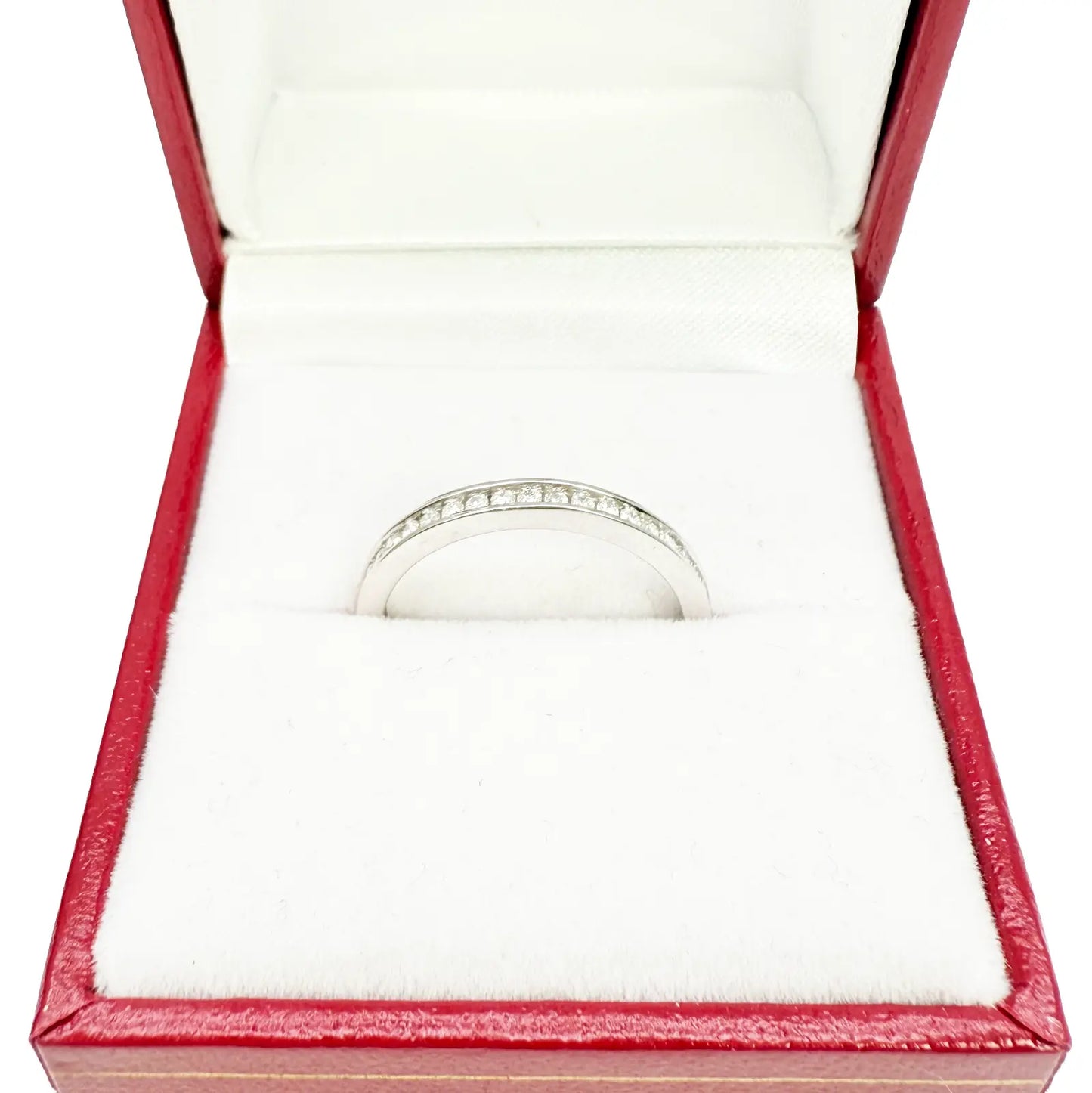 18ct White Gold Natural Round Diamond Half Eternity Band Channel Set 0.22ct  Diamond Ring