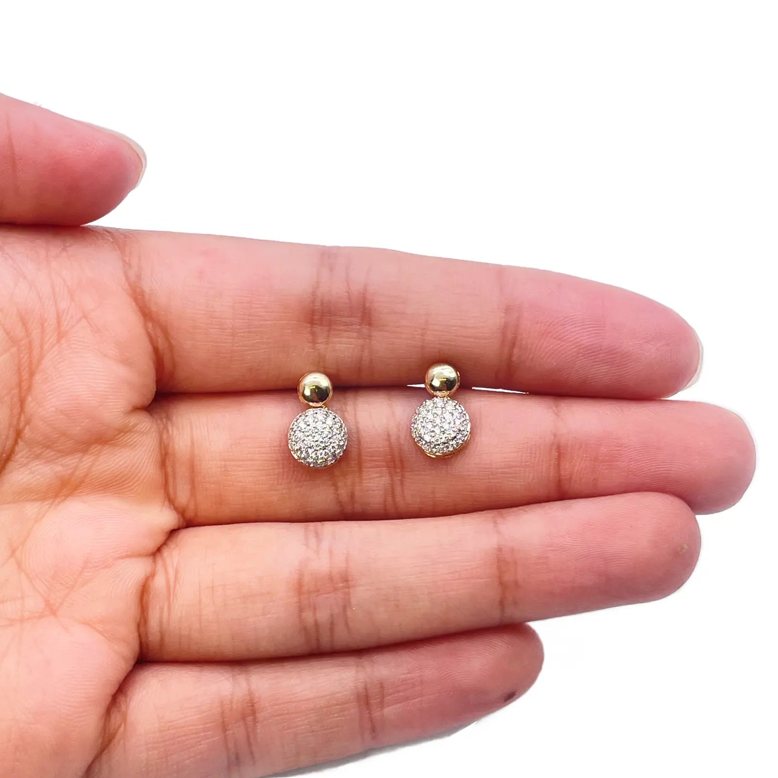 18ct Yellow Gold Natural Diamond Drop/Dangle Stud Earrings 0.28ct 