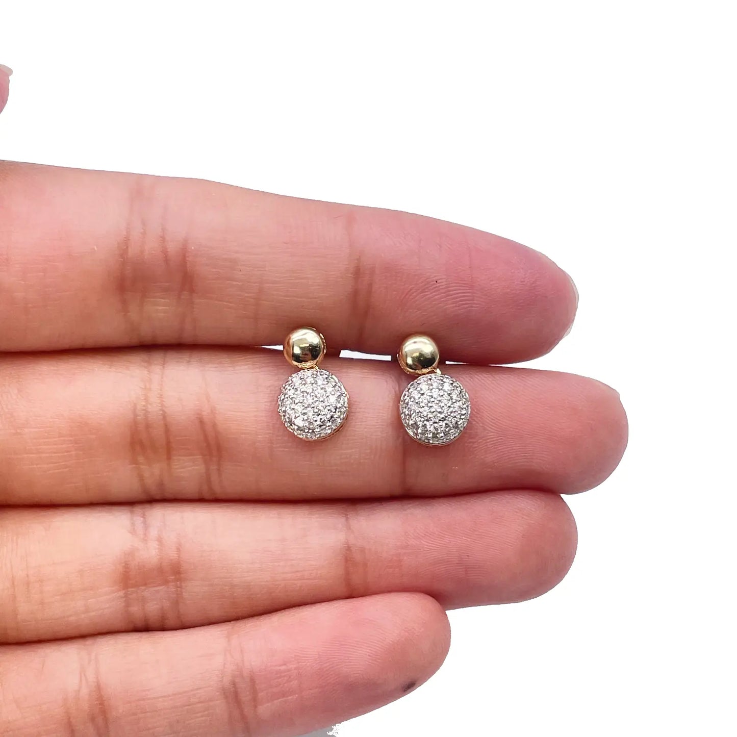 18ct Yellow Gold Natural Diamond Oval Drop/Dangle Stud Earrings 0.30ct  Diamond earring