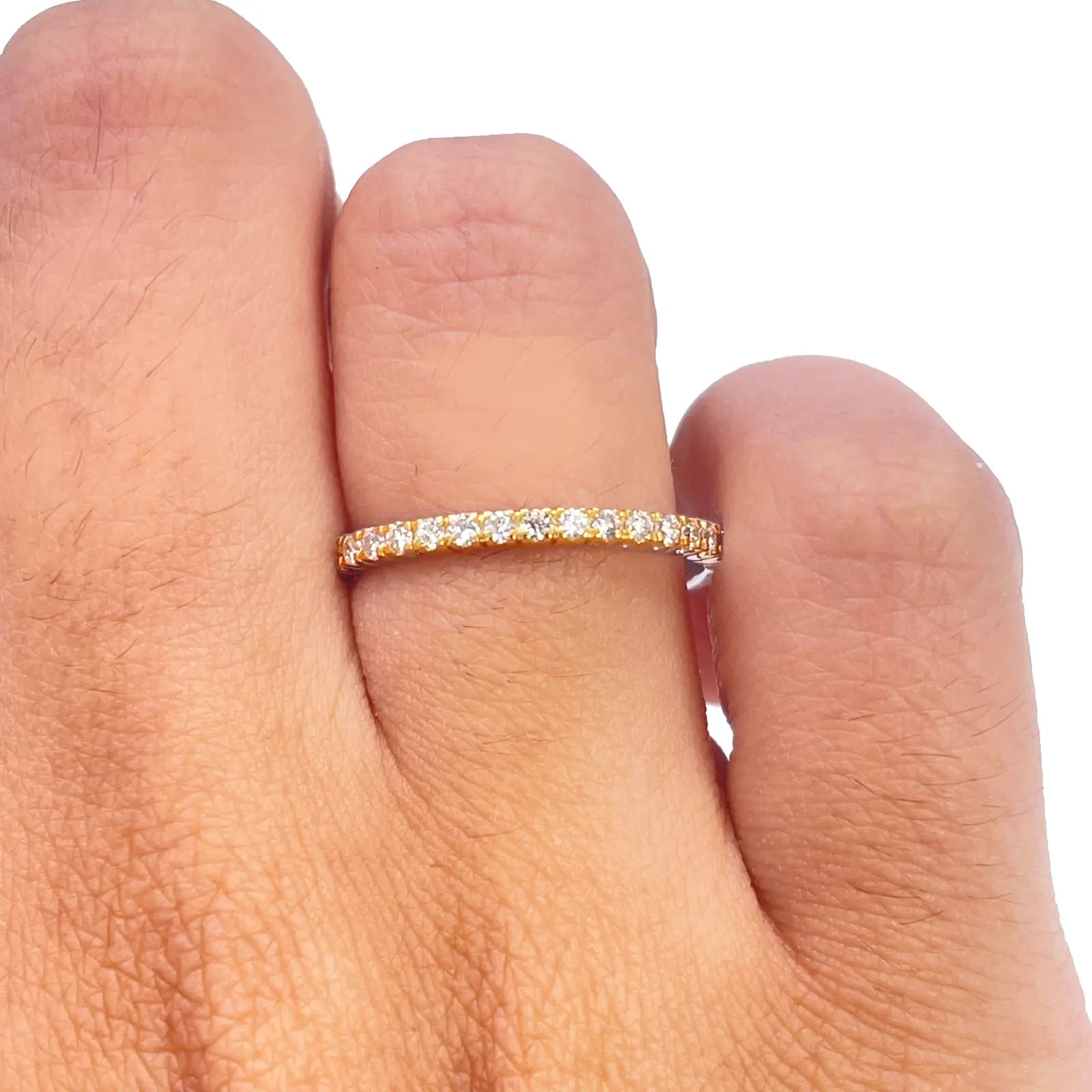 18ct Yellow Gold Round Diamond Half Eternity Band Claw Set 0.26ct  Diamond Ring