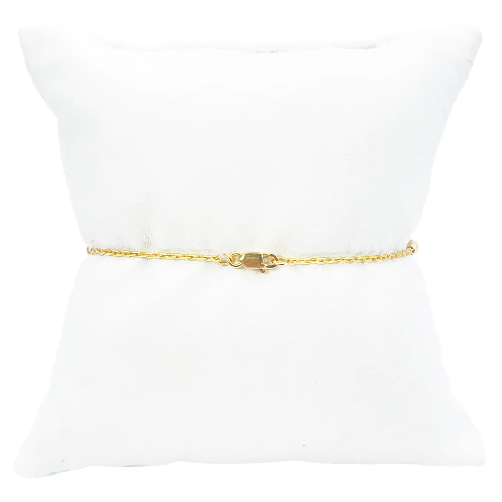 22ct Gold Beaded Bracelet Six Diamond Cut Beads Cable Chain 7 Inches 2.9mm Width 