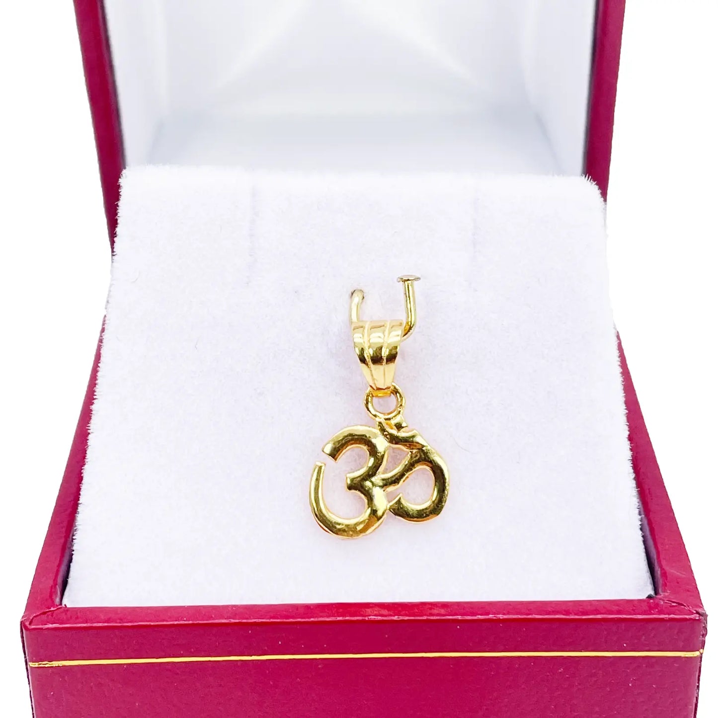 22ct Gold Classic Om Pendant High Polished Small 14x9.4mm 