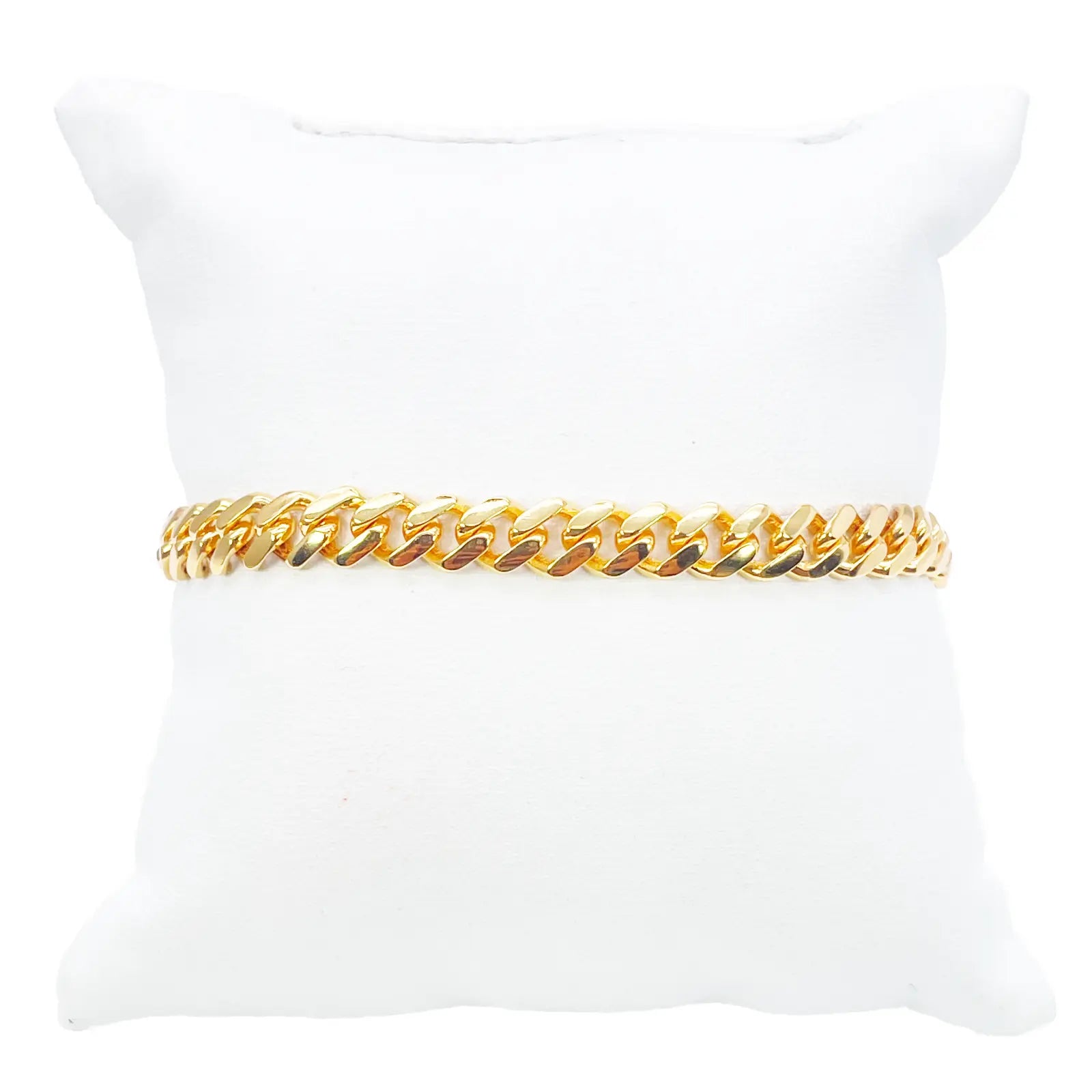 22ct Gold Cuban Bracelet Curb Link Lightweight 7.5 Inches 6.8mm Wide 