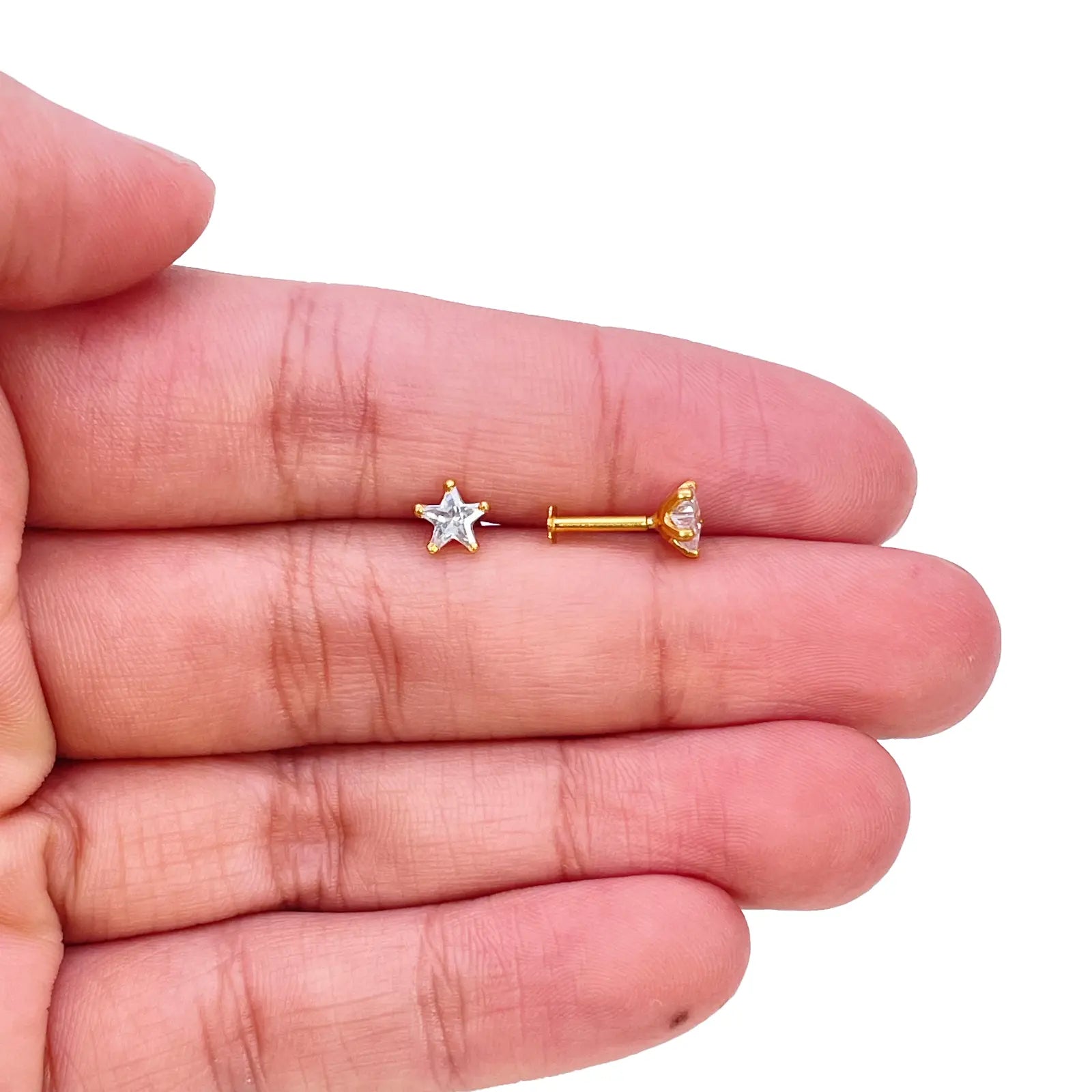 22ct Gold Cubic Zirconia Star Children's Stud Earrings 5.3mm 