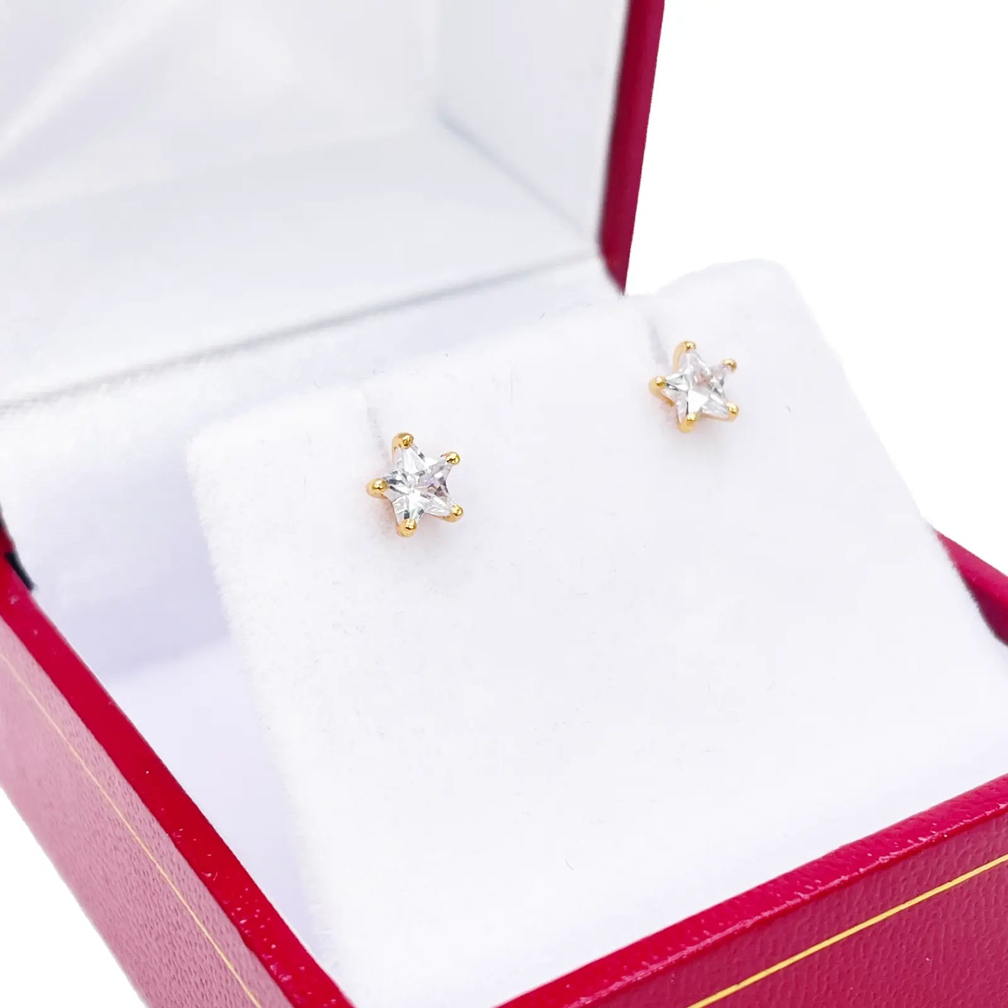 22ct Gold Cubic Zirconia Star Childrens Stud Earrings 4.3mm 