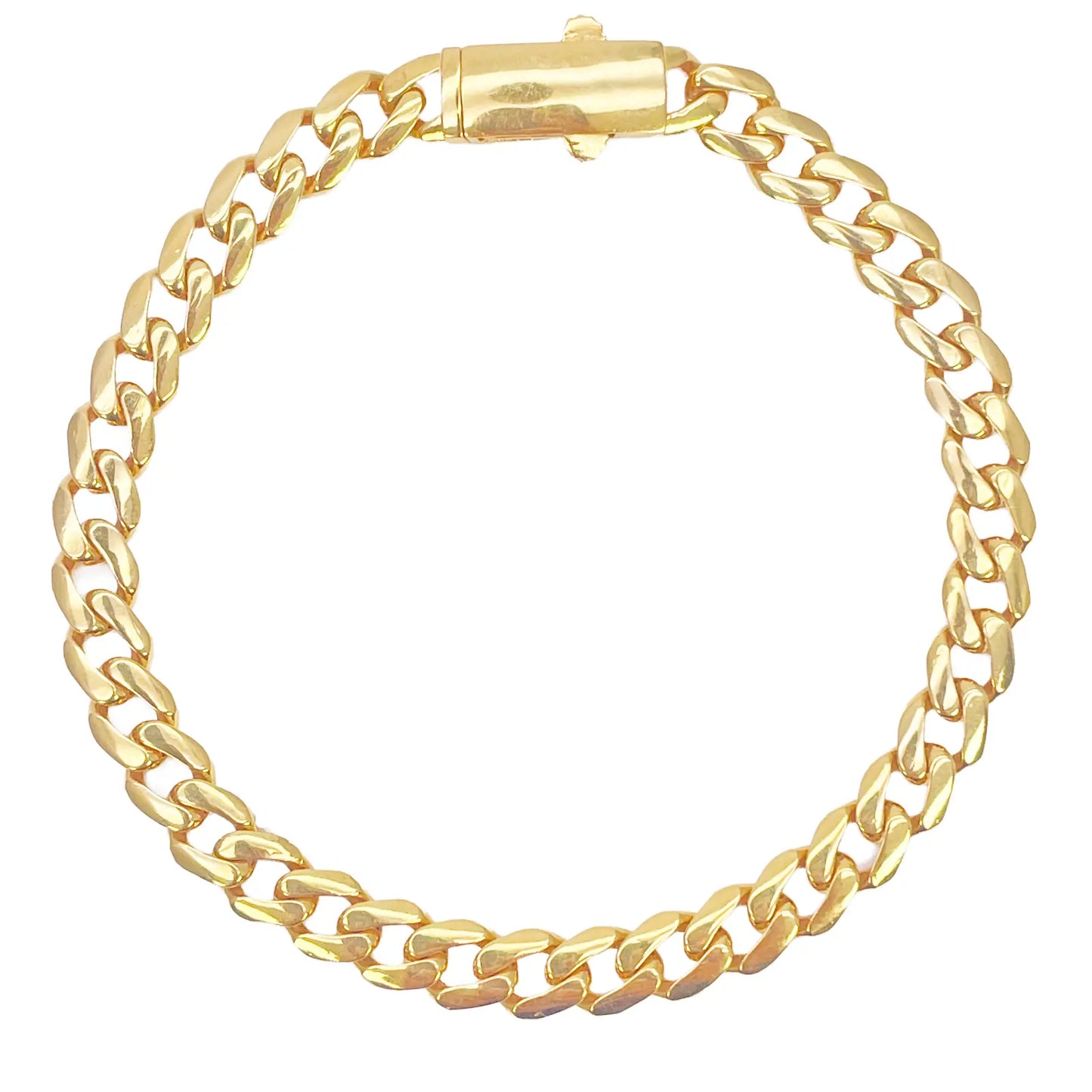 22ct Gold Lightweight Cuban Curb Link Bracelet - 7.5 Inch, 6mm Wide  Gold Bracelet