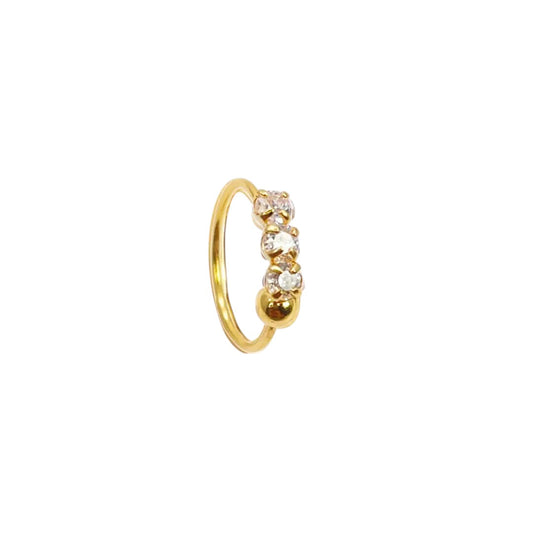 22 kt guldbelagt smuk lille ringformet huggie næsering 8,4 mm diameter