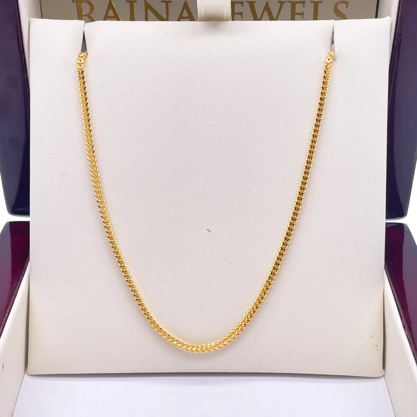 22ct Yellow Gold Foxtail Chain Necklace 16'' inches 1.6mm Width 