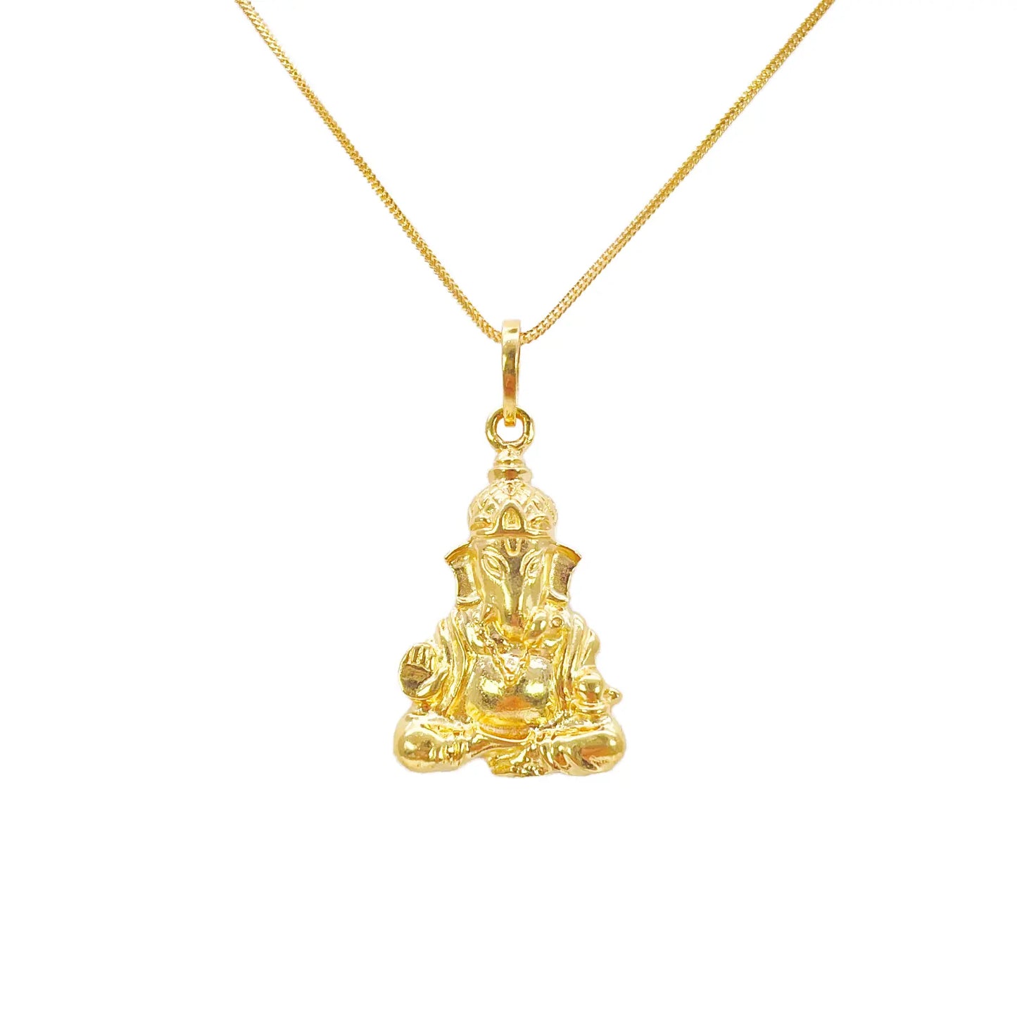 22ct Yellow Gold Ganesha Pendant ? High Polish Fine Gold, 25 x 15.5mm  Gold Pendant