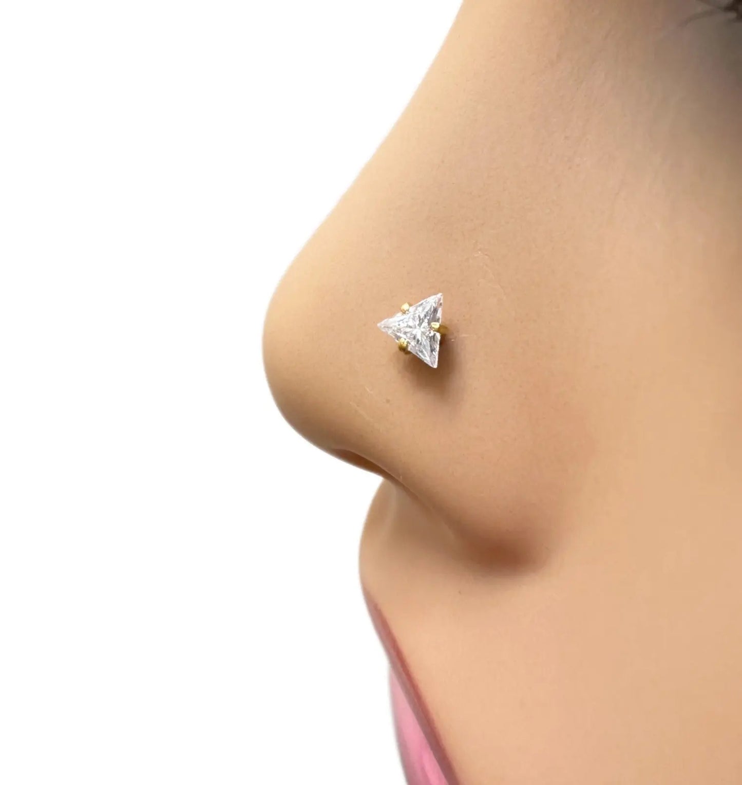 22 kt guldbelagt & cubic zirconia næsepin/næsepin (2,5MM/3,5MM/4,0MM/4,5MM)