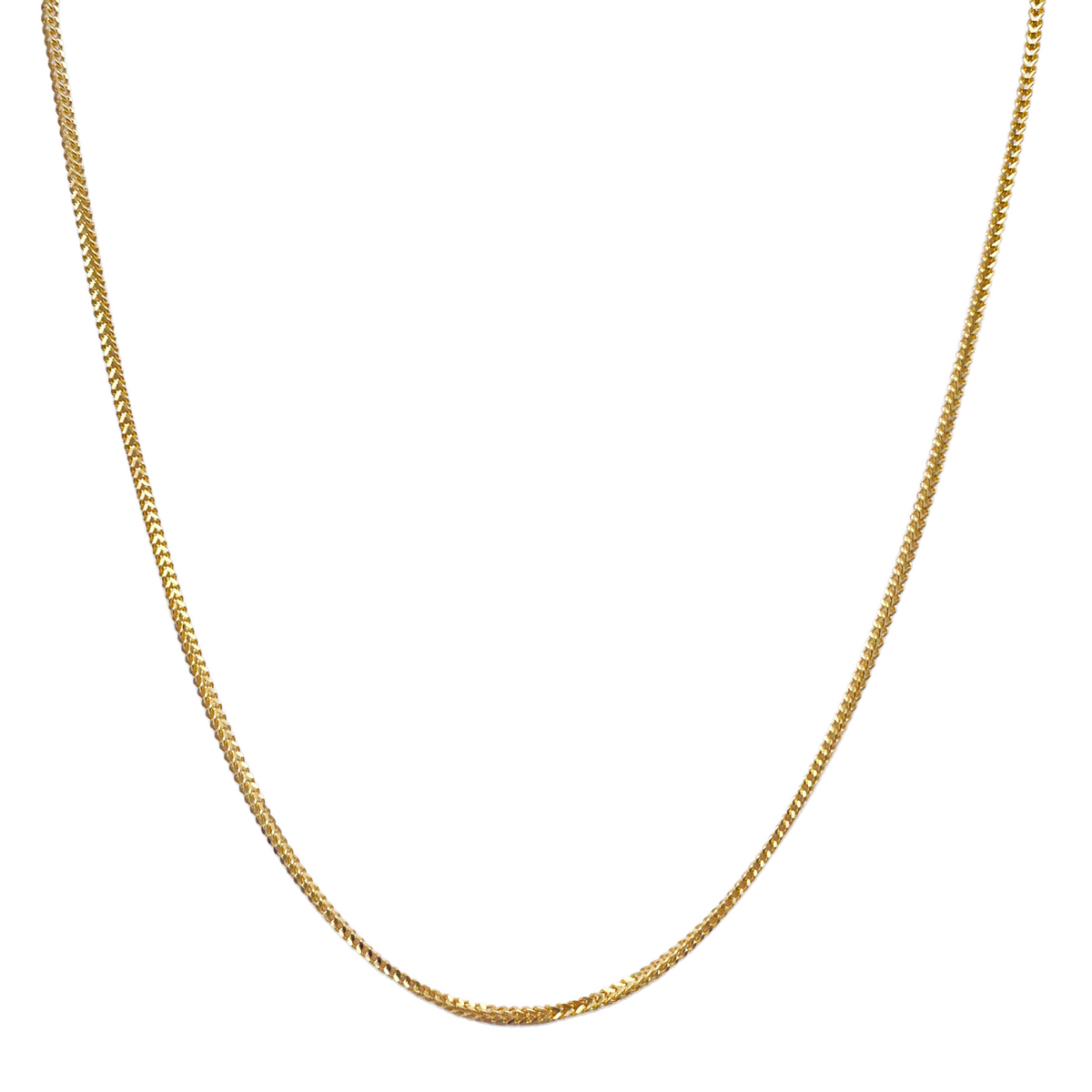 22 kt guldbelagt solid Foxtail-kæde halskæde 18'' tommer 1,6 mm bredde