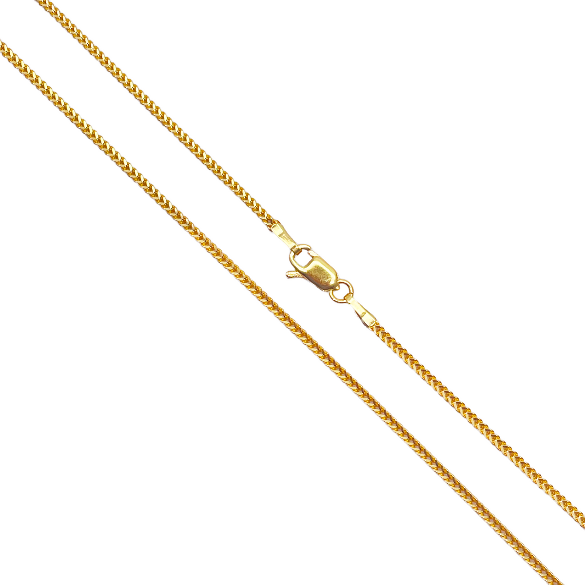 22 kt guldbelagt solid Foxtail-kæde halskæde 18'' tommer 1,6 mm bredde