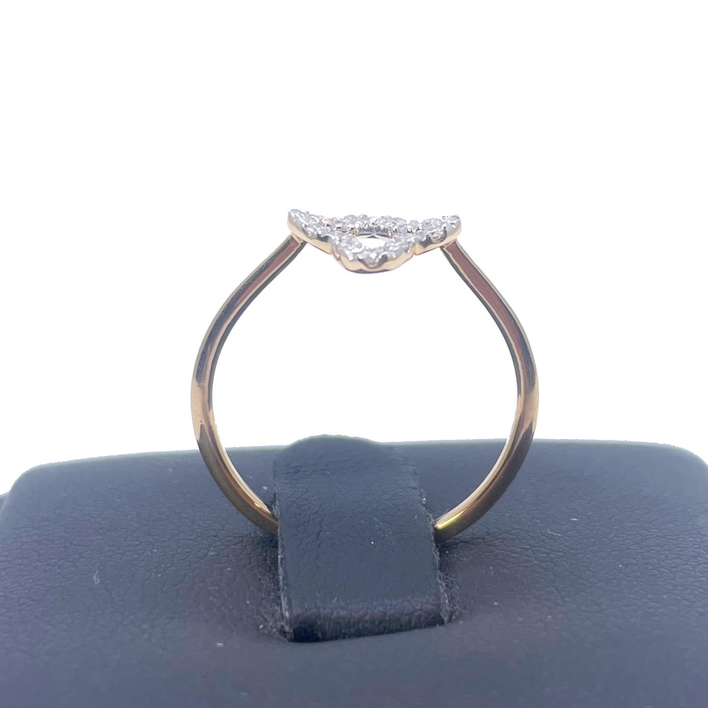 18 kt guldbelagt diamant kløver/blomst formet ring 0,18 ct