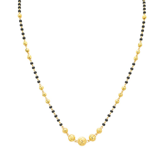 22 kt guldbelagte diamant-skårne perle mangalsutra halskæde 18,5