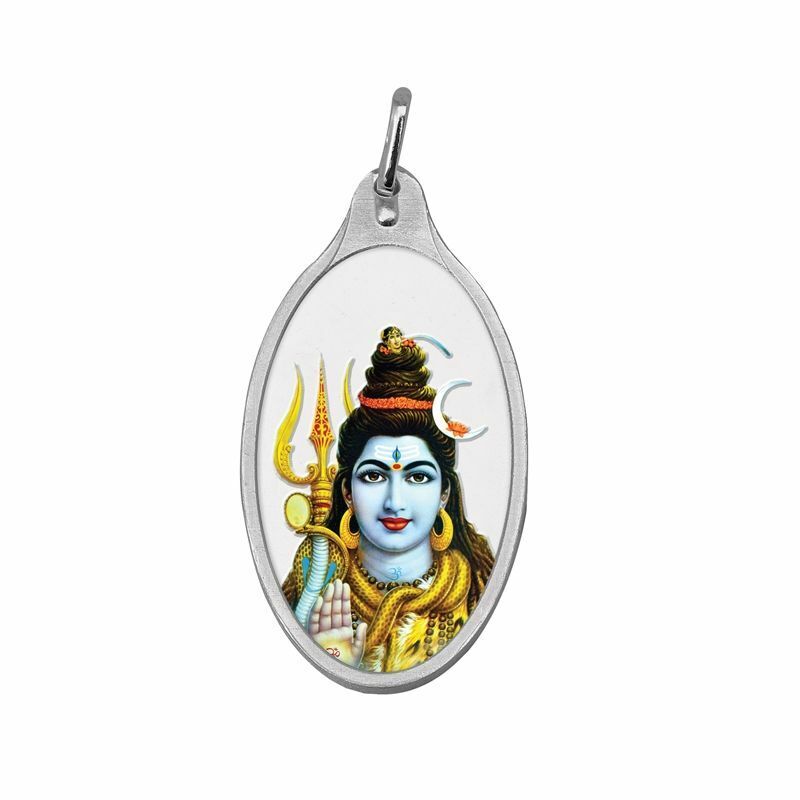 999,9 rent sølv 5 gram farvet Shankar / Shiva vedhæng forseglet pakke