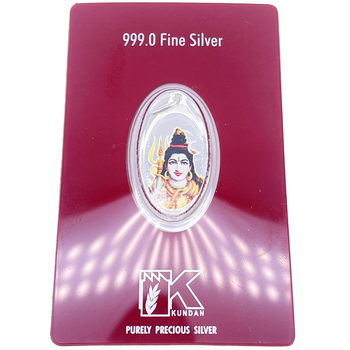 999,9 rent sølv 5 gram farvet Shankar / Shiva vedhæng forseglet pakke