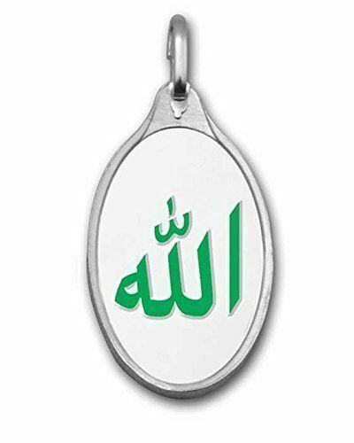 999,9 rent sølv 5 gram grønt farvet Allah vedhæng forseglet pakke