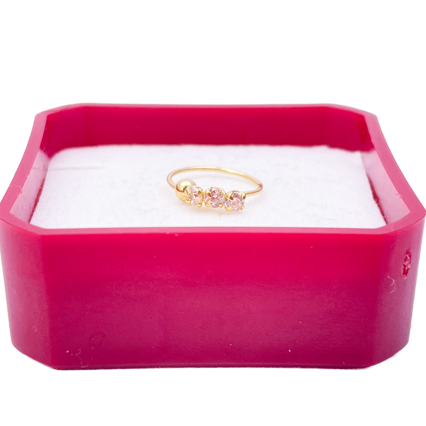 22 kt guldbelagt smuk lille ringformet huggie næsering 8,4 mm diameter