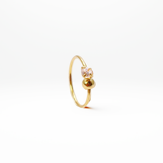 22kt guldbelagt smuk lille hoop huggie næsering 8,8 mm