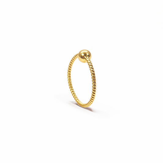22kt guldbelagt lille reb fin næsering huggie ring 8 mm diameter