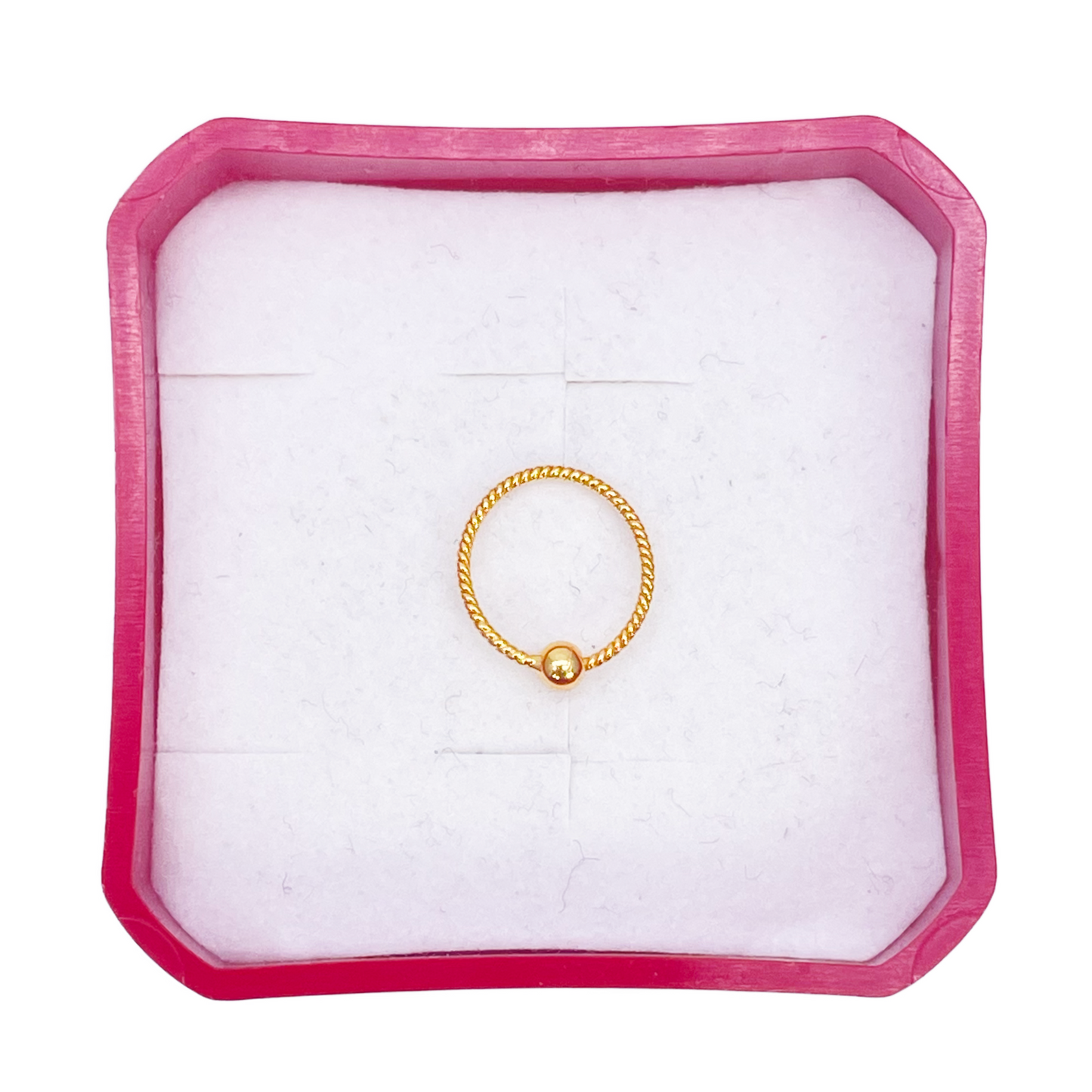 22kt guldbelagt lille reb fin næsering huggie ring 8 mm diameter