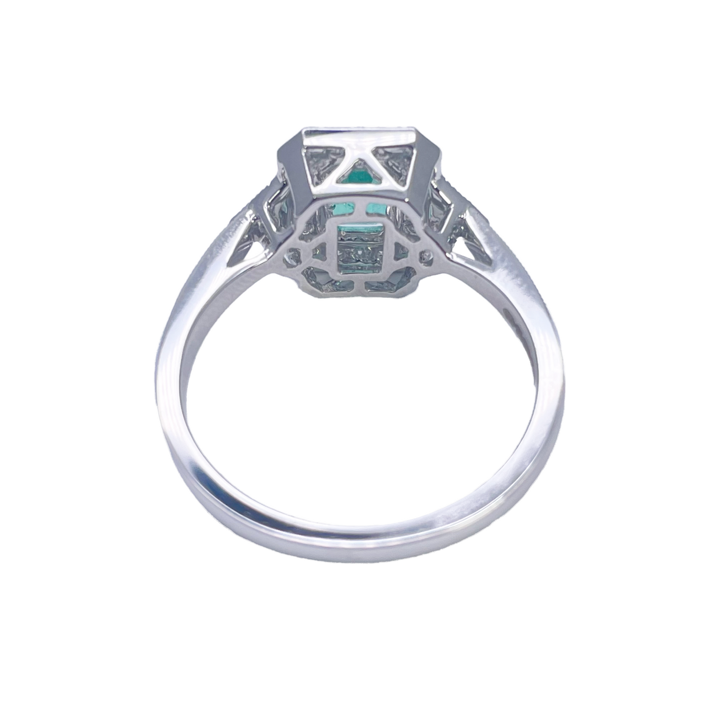 18kt guld naturlig smaragd diamant ring rund & smaragd slibning 0,80ct