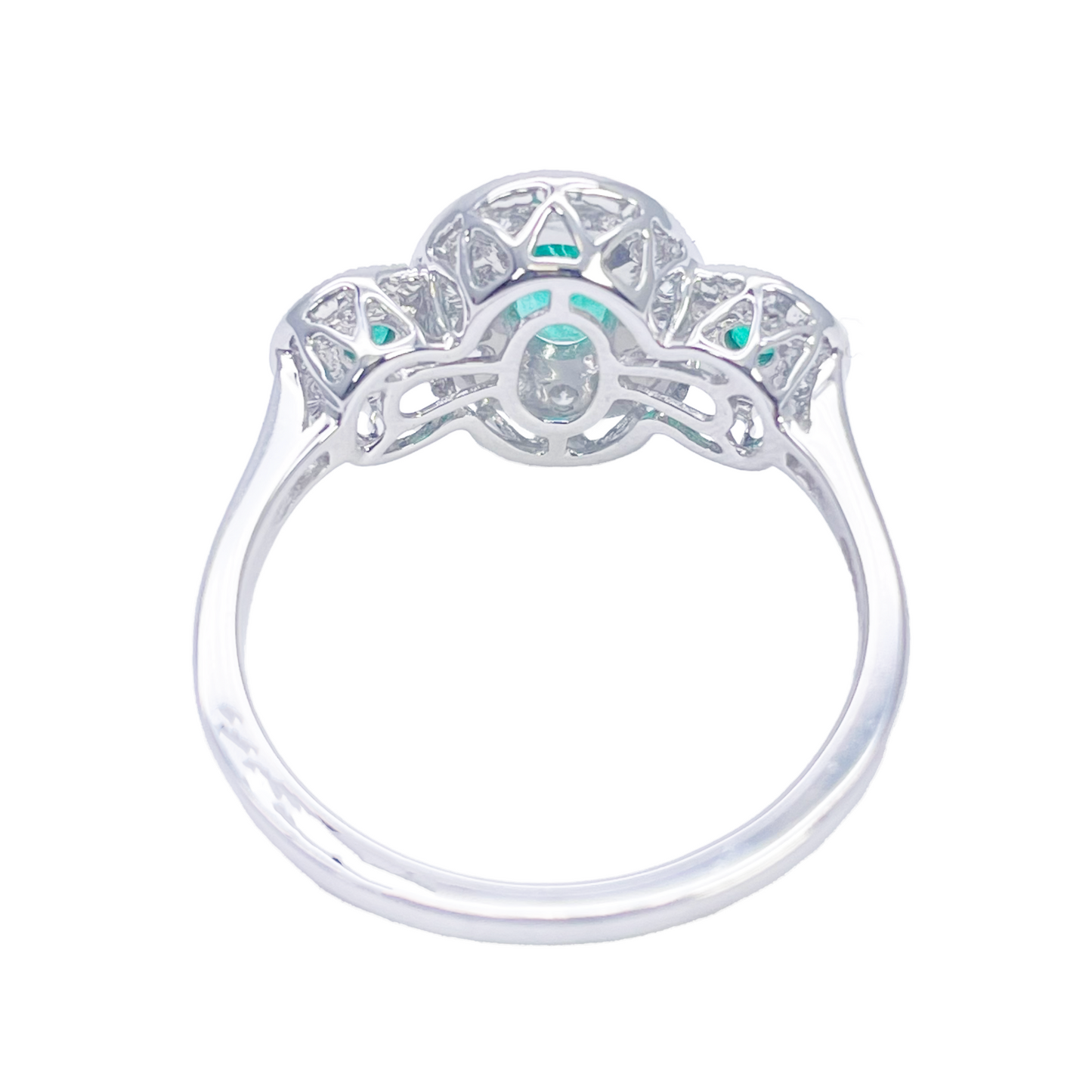18kt guld naturlig smaragd diamant ring rund & oval slibning 0,80ct