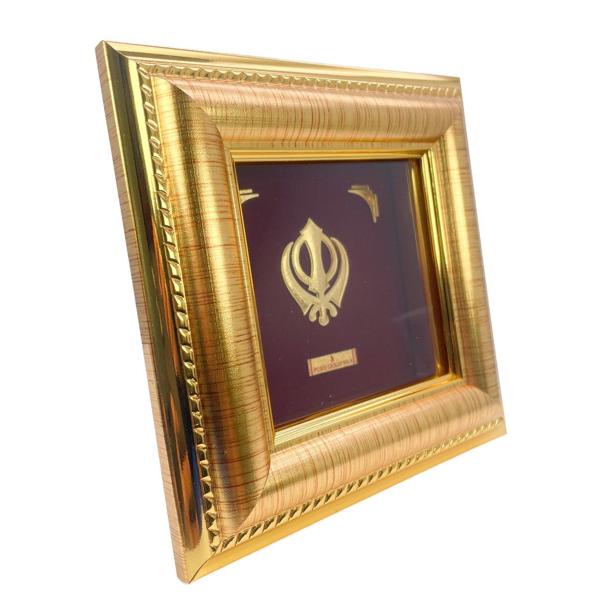 24ct Pure Gold Leaf Khanda Frame 12.7 x 12.7cm