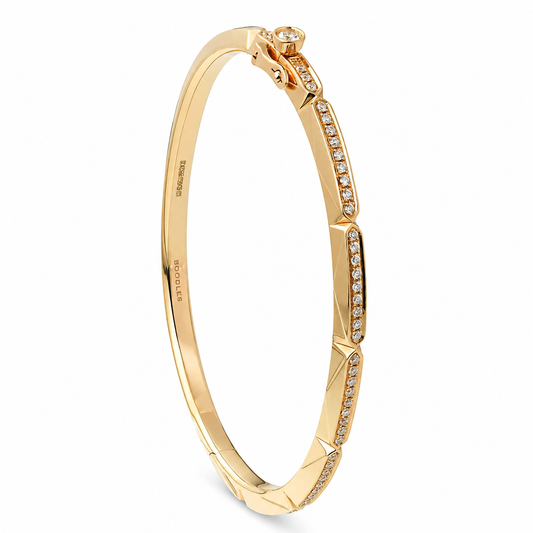 18 kt guldbelagt diamant manchetarmbånd fra Boodles Art Deco Jazz kollektion 0,63 ct