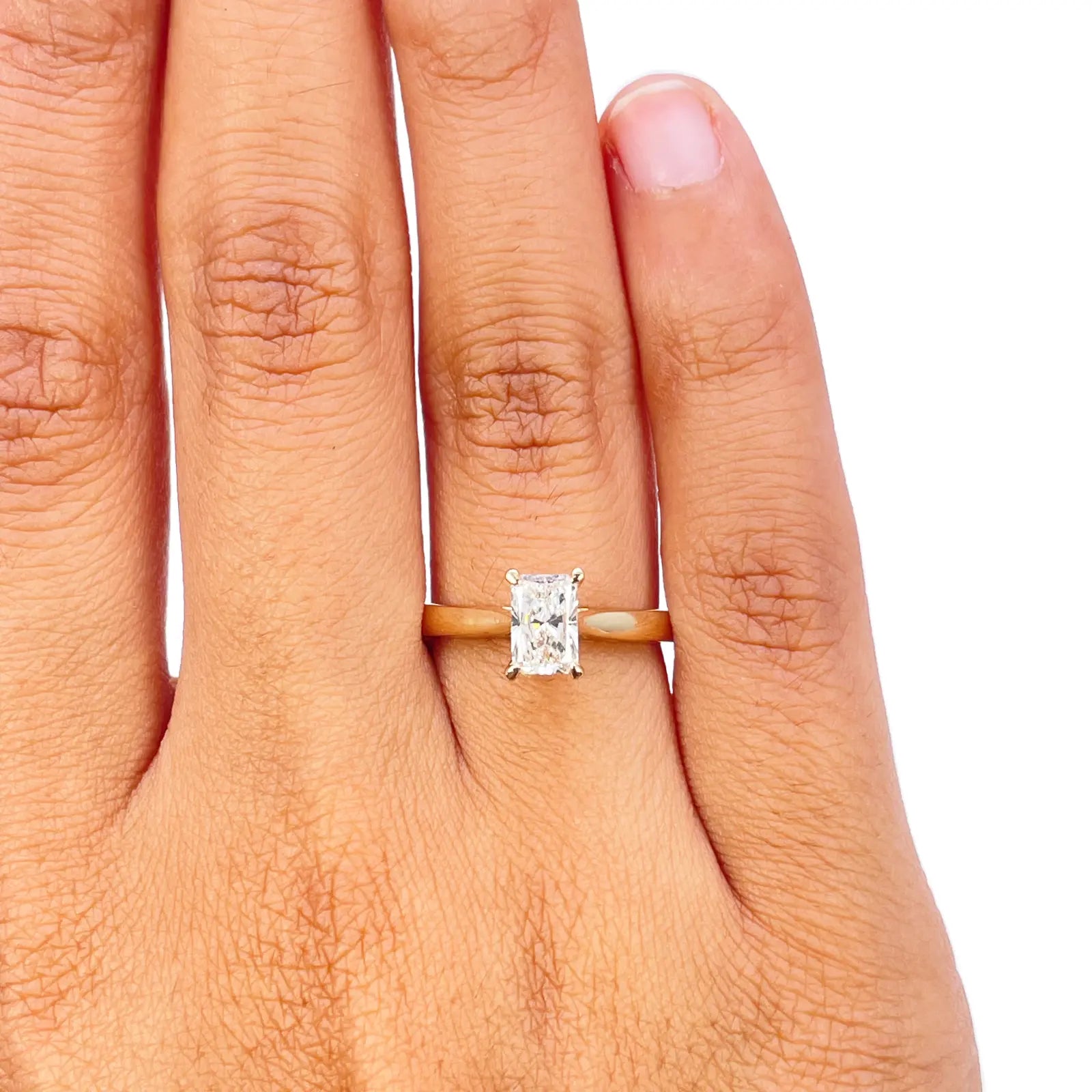 Radiant Cut Natural Diamond Solitaire Engagement Ring 0.50ct GIA Certified  Diamond Ring