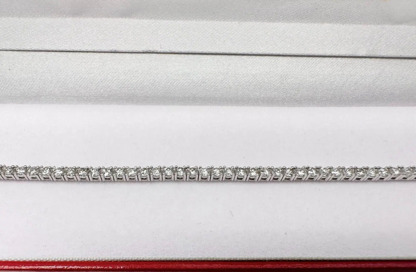 18ct White Gold Diamond Tennis Bracelet 4claw 3.7ct  Diamond Bracelets