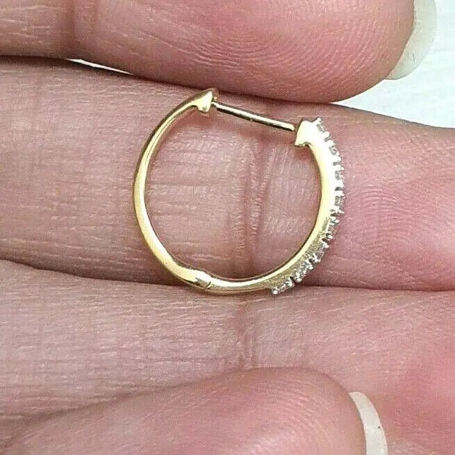 18ct Yellow Gold Diamond Pair of Hoop Earrings 0.08ct 