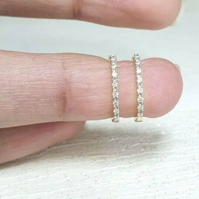 18ct Yellow Gold Diamond Pair of Hoop Earrings 0.08ct 